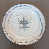 Plate end 19th Au Coq Poteries of the chapel of Pots Charente-maritime