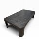 Industrial coffee table in riveted metal from around 1920 – black patina – 145 × 80 cm