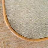 Rattan coffee table black metal base