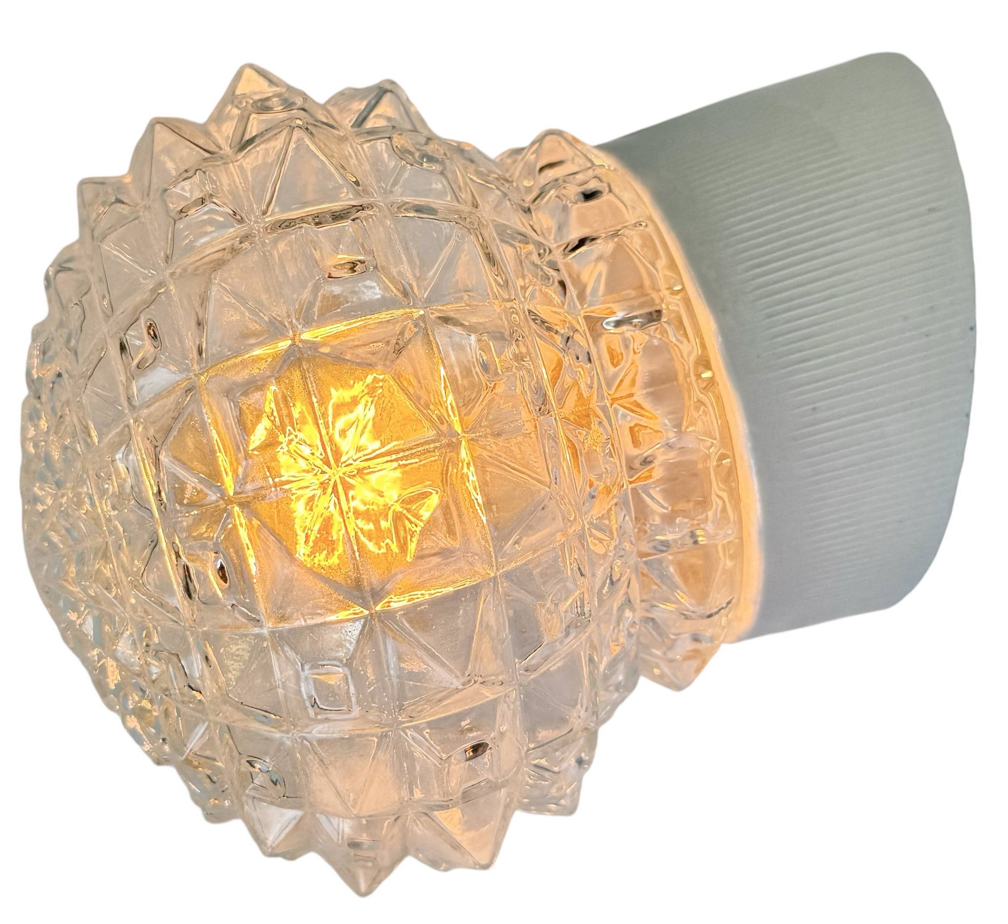 Vintage White Porcelain Wall Light, 1970s