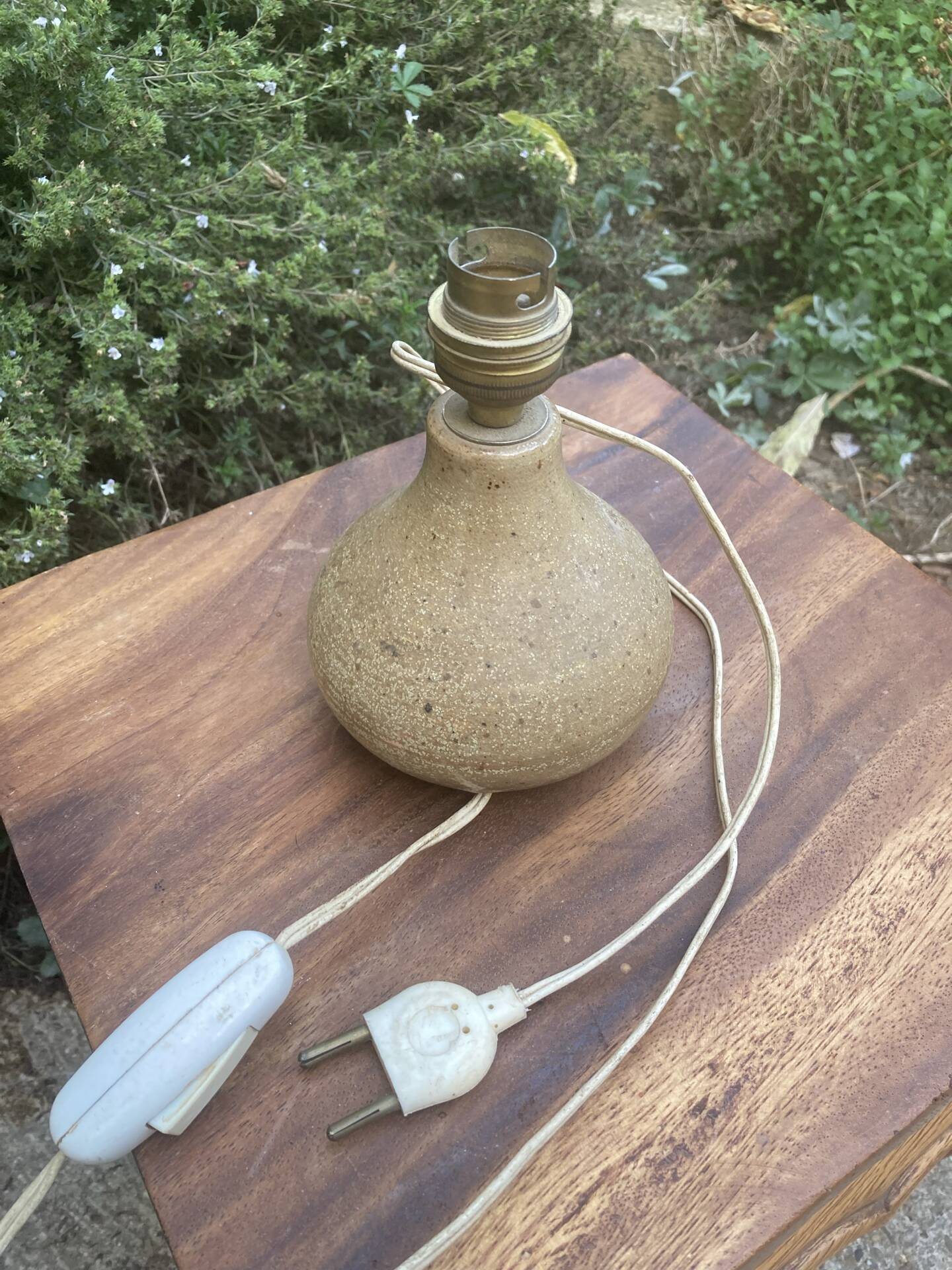 Ceramic bedside lamp signed