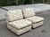 2 modular vintage bench armchairs with floral pattern – Cottage Style