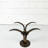 Paire de bougeoirs Lily en laiton, Ystad Metall, Suède, design Ivar Ålenius Björk