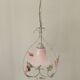 Lustre fer forgé et tulipe verre rose dépoli