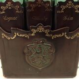 Set 3 bottles with leather bottle holders