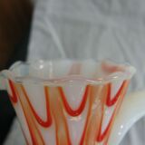 Crystal or opaline foot pitcher murano opalescent glass fair