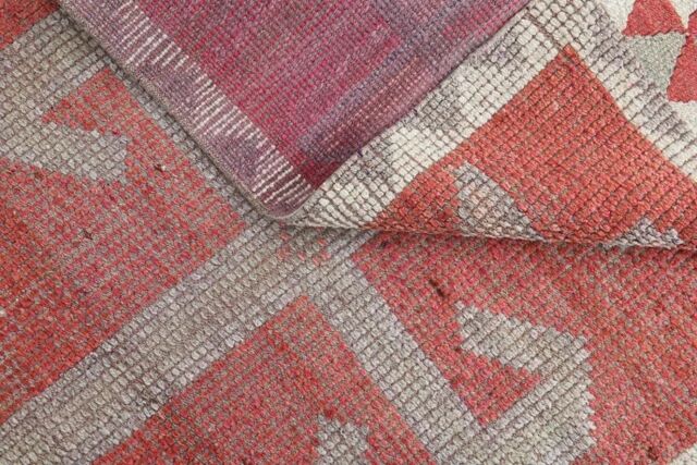 1970s Turkish Oushak Handmade Wool Cotton Red Runner Rug 90x304