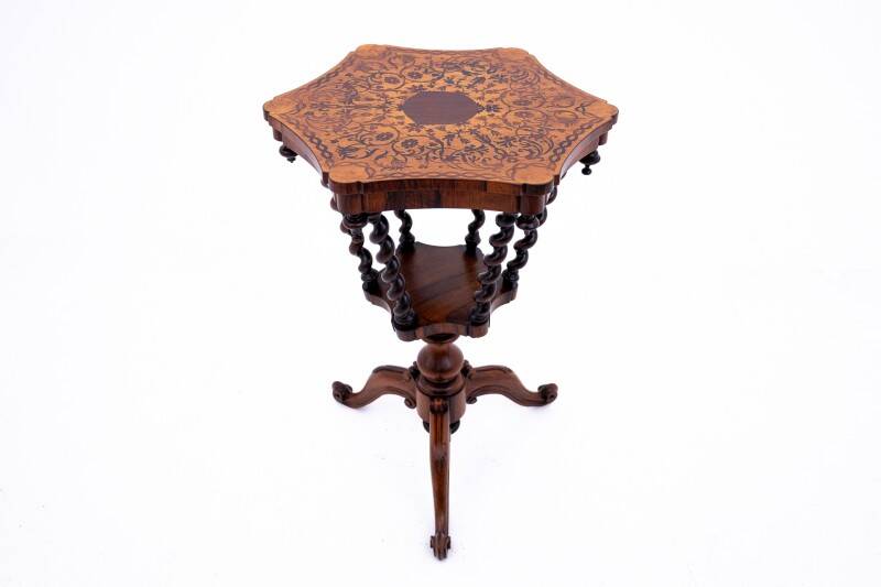 Inlaid table, France, circa 1880. After renovation.
