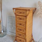 Rattan chest of drawers from the 1970s.