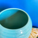 Rounded vase with relief, 80's art deco style