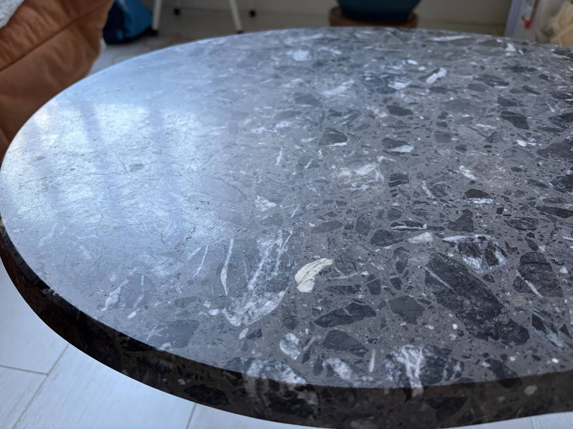Tubble table by Pode/Leolux composite marble Grigio Carnico 50's style