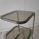 Table d'appoint ou guéridon en chrome et verre
