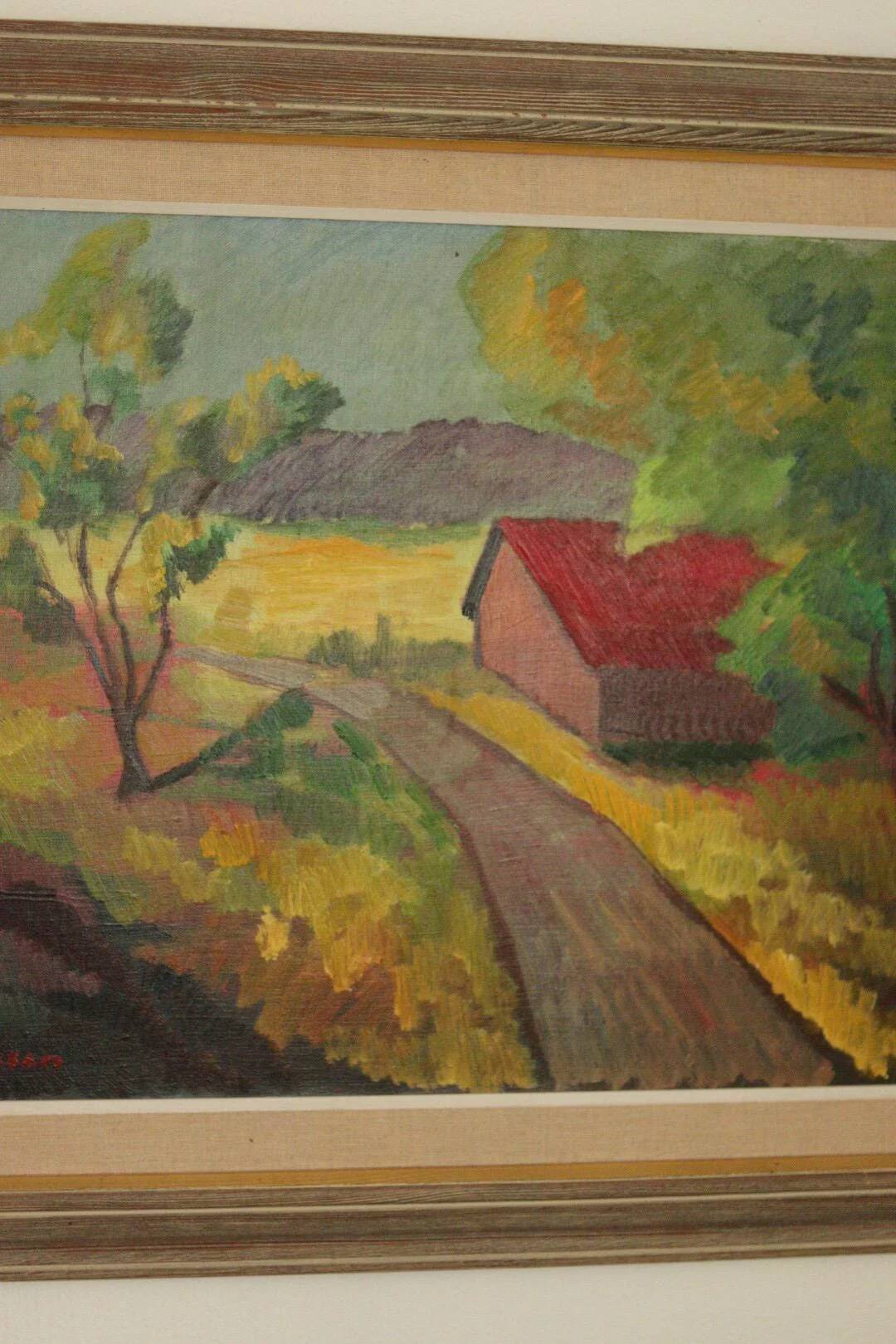 Landscape with barn by Bror Göransson