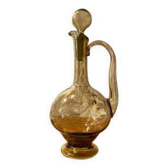 Blown glass smoked carafe