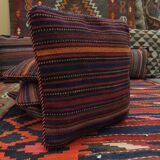 Bold Striped Wool Kilim Cushion Cover Handmade Scatter Pillow 35x35cm