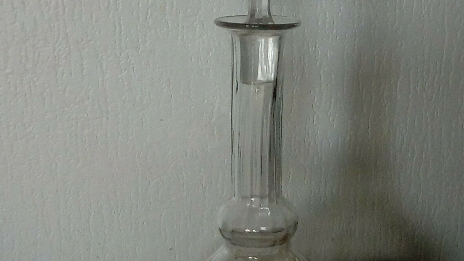 Glass carafe with enamel, enamelled fat, Art Nouveau period.