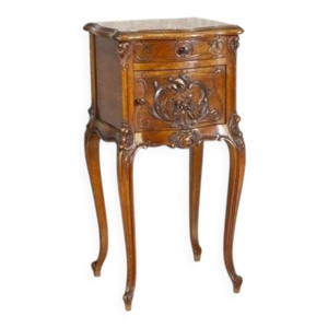 Table de nuit rococo - noyer marbre