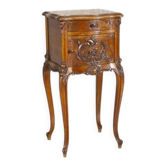 Rococo Nightstand in Walnut with Marble Top