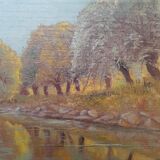 Huile sur toile par Paul Berthier représentant un paysage
