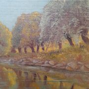 Huile sur toile par Paul Berthier représentant un paysage