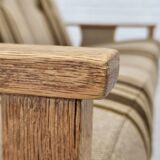 1970s, Danish 3 seater sofa, original very good condition, wool, oak.