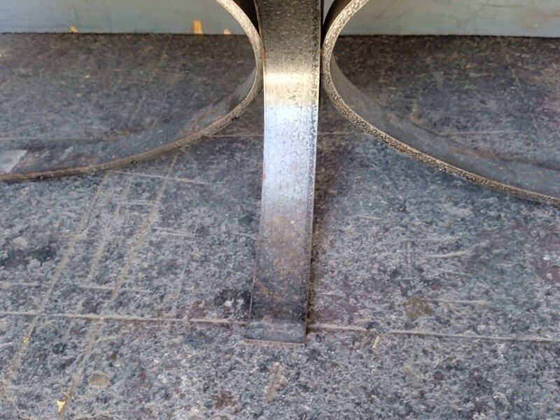 1970 metal and slate coffee table