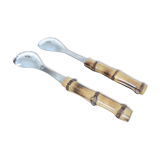 Bamboo sleeve salad cutlery 50s 60s