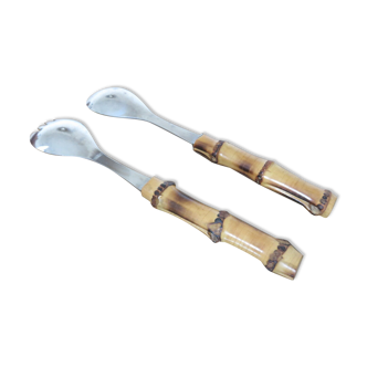 Bamboo sleeve salad cutlery 50s 60s