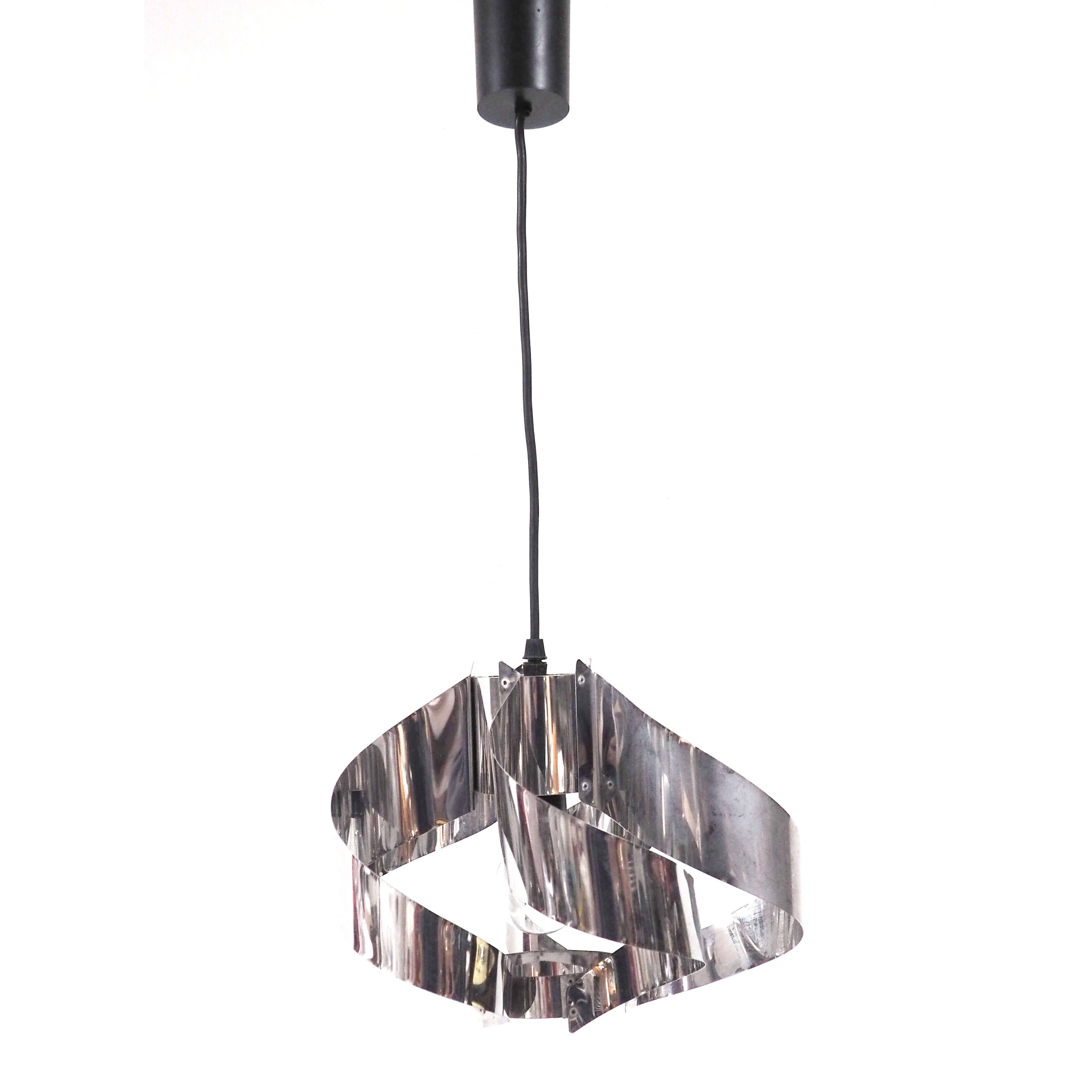 Space age pendant light stainless steel blades