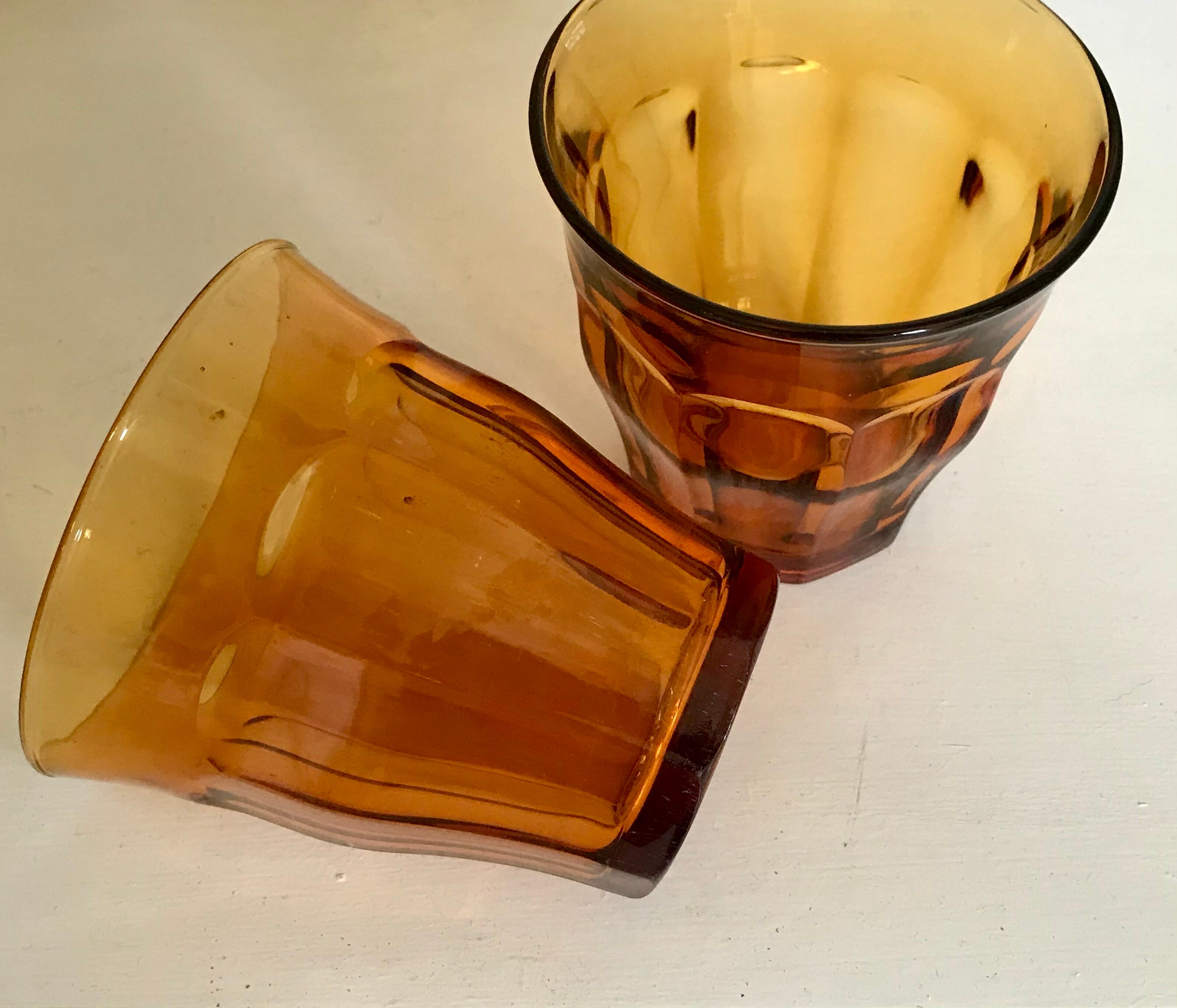 10 vintage Duralex water glasses