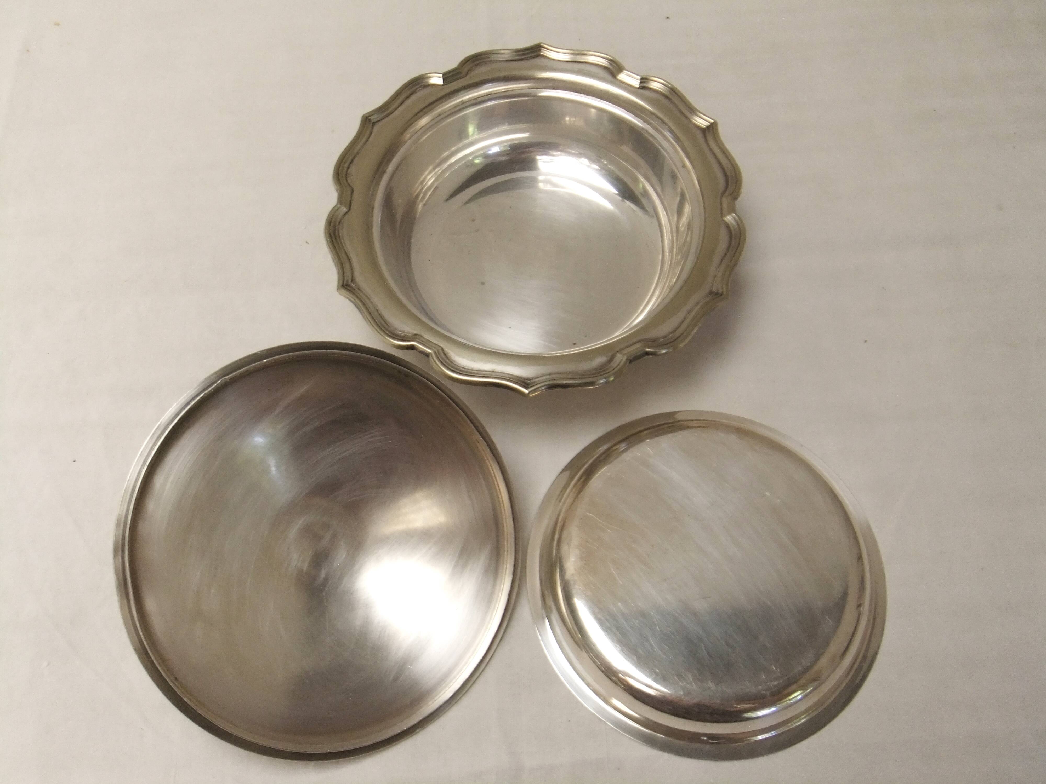 Antique silver-plated vegetable dish, tableware