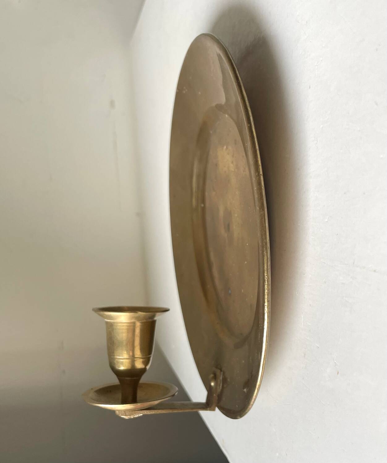 Vintage brass wall candle holder sconce diameter 18 cm
