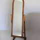 Vintage rattan full-length mirror, 1960s-70s.