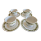 Set of 4 cups and saucers Corelle Spring Blossom Green