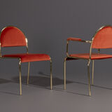 Hollywood Regency chair in Volterra 42, with armrests