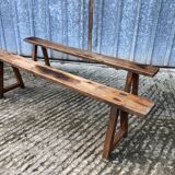 Pair of antique oak benches