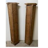 Pair of corners in ash and oak of the nineteenth century