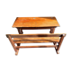 Wooden school desk with integrated bench, France, 1950s