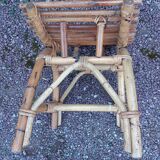 Paire de repose pieds pour fauteuils en rotin vintage