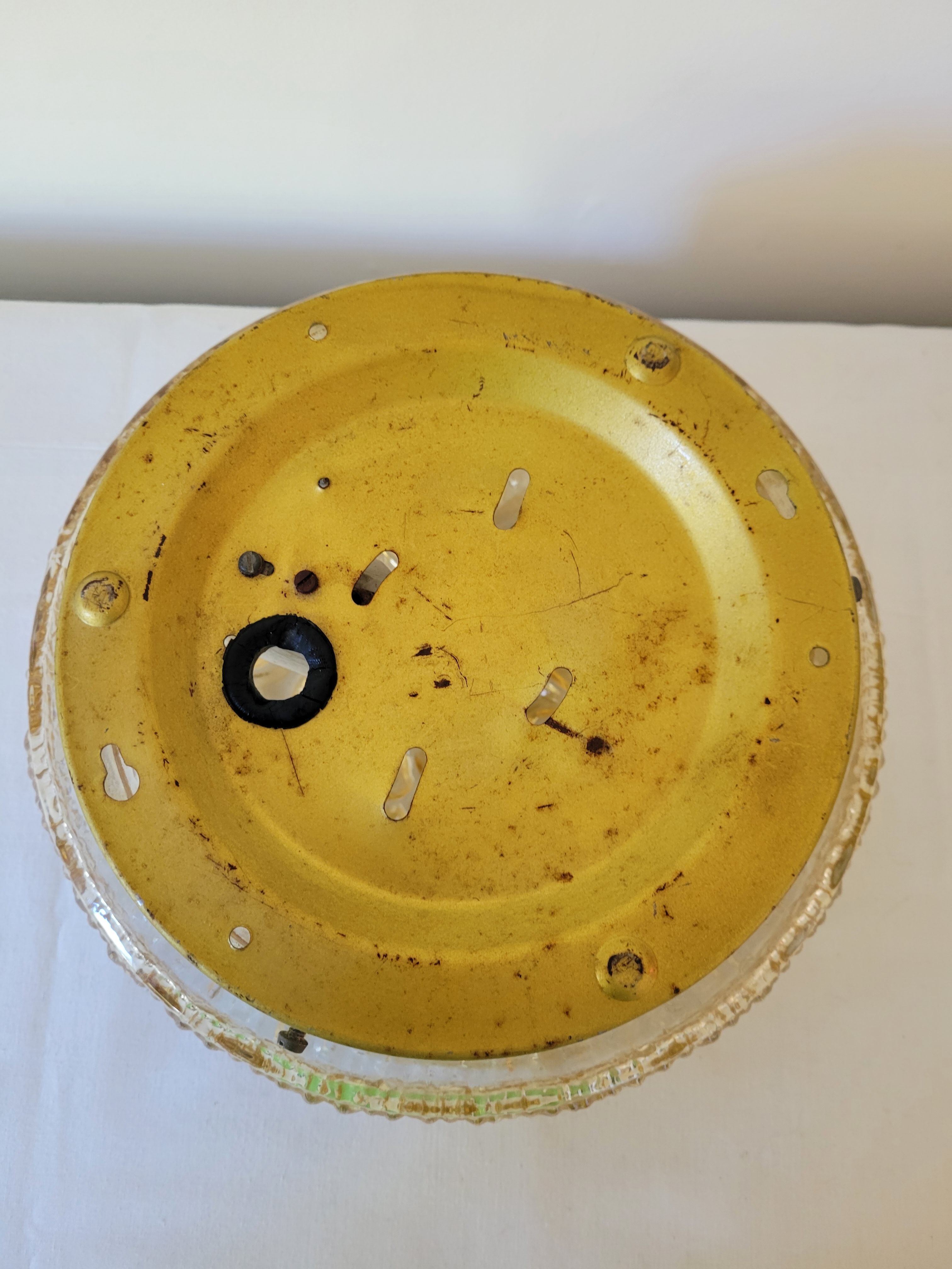 Amber molded glass ceiling lamp