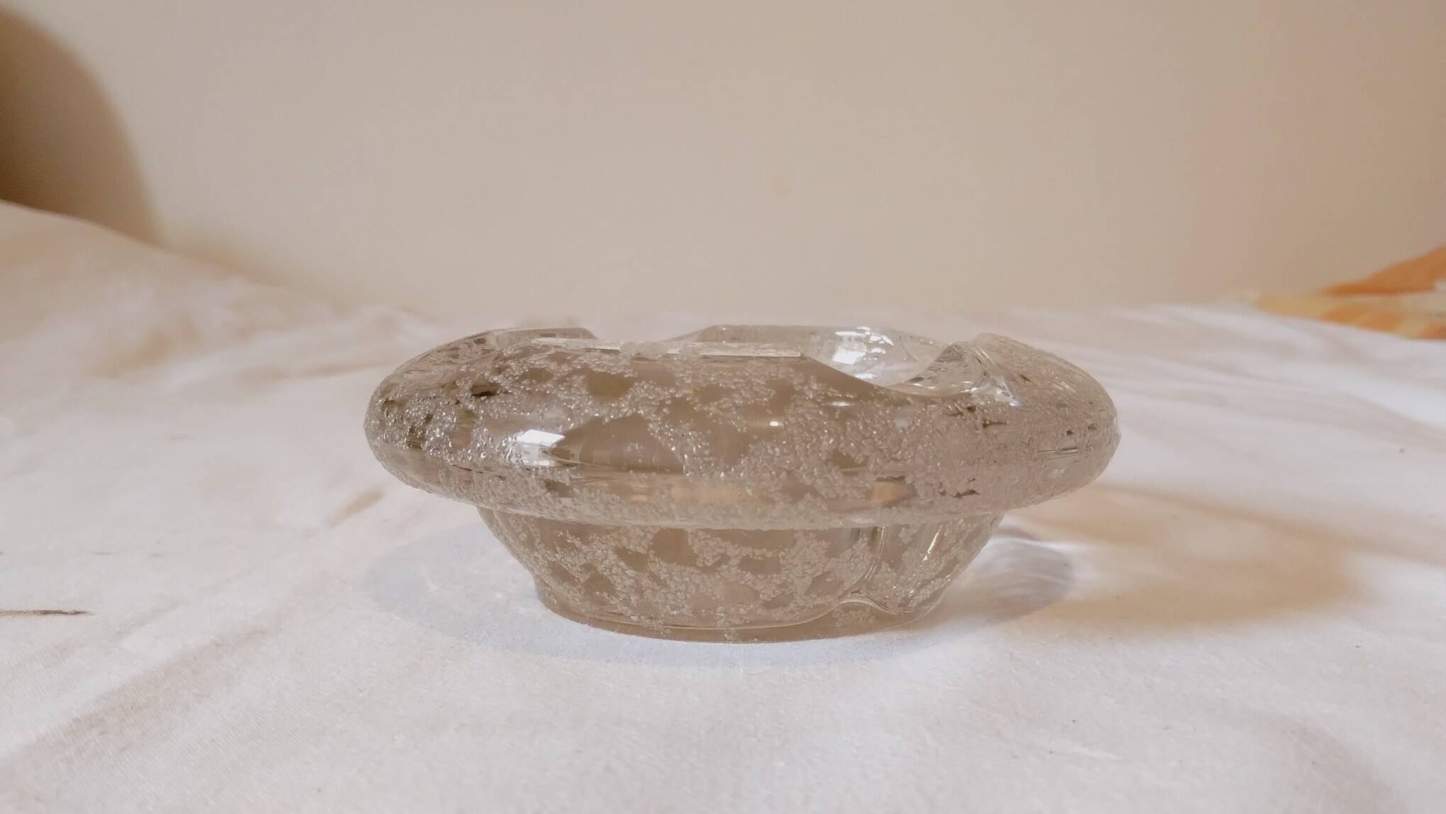 Thick glass ashtray from the 70s