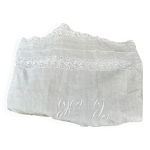 Grand drap en Lin brodé et dentelles