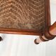 Guéridon table appoint en bois et osier vintage