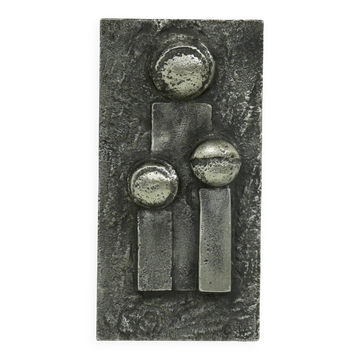 Sculpture murale en aluminium coulé brutaliste par Willy Ceysens, années 1960