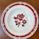 Set of 4 antique soup plates – burgundy floral decoration Badonvill