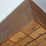 Armoire d'apothicaire vintage allemande en pin et chêne, années 1950