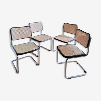 Lot de 4 chaises cannées Marcel Breuer