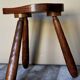 Vintage tripod stool form free feet solid wooden rockets