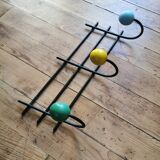Vintage coat hook with multicolored balls
