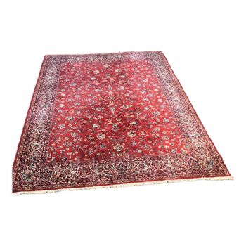 Rug carpet 70s mid century czechoslovakia red 206cm x 300cm